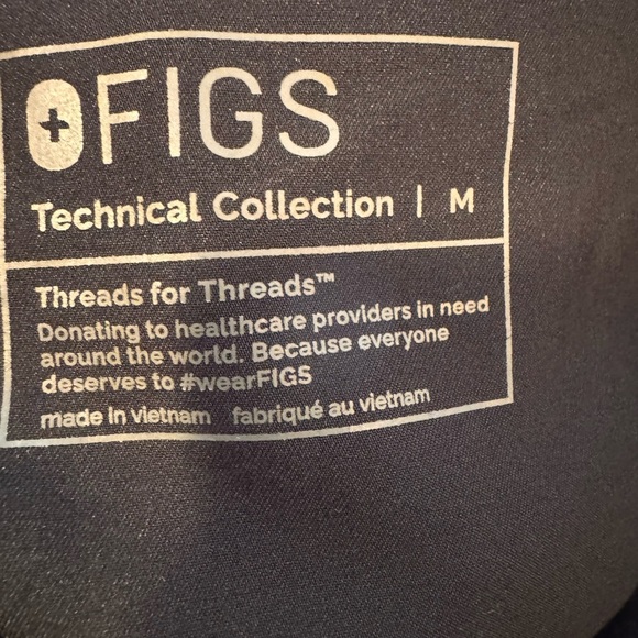 Figs Black V-Neck Scrub Top style # FW1100- medium - Picture 7 of 10